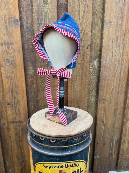 Classic Americana Bonnet — Made from Reclaimed Fabric